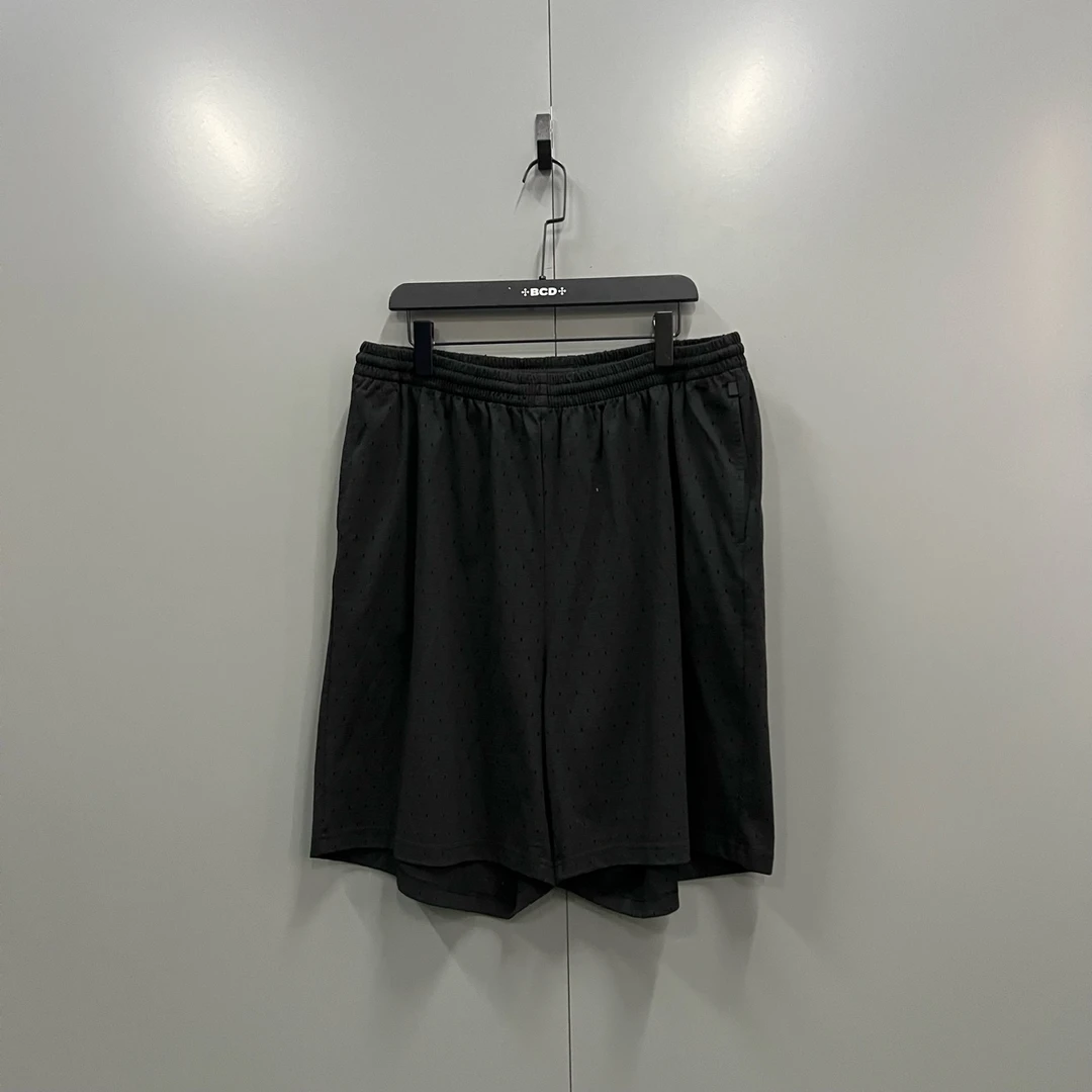 99新 Balenciaga/巴黎世家 c214 黑色网眼镂空短裤 L码 bc014163