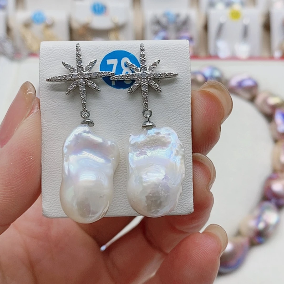 【闪购商品】淡水珍珠耳饰银S925镶嵌