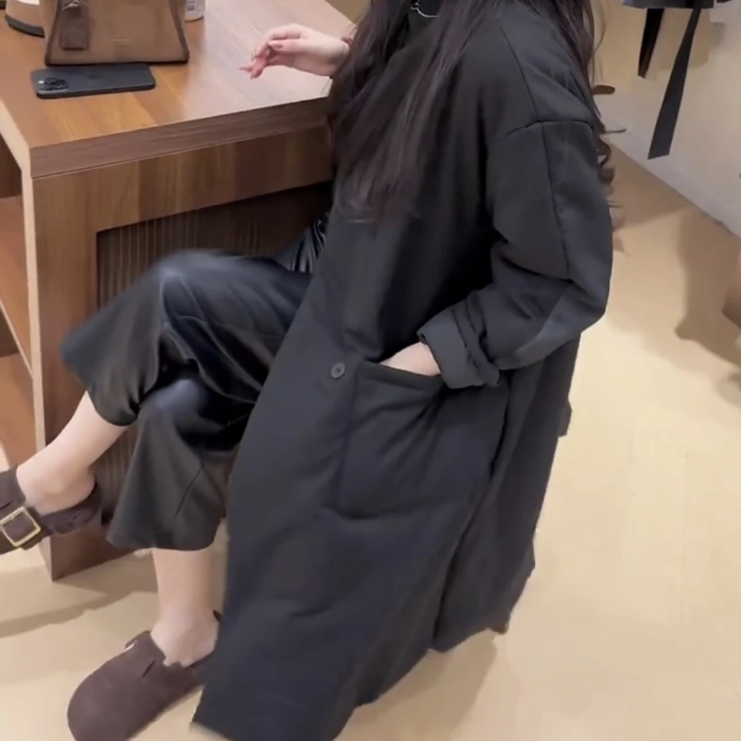 2025秋冬季风衣外套厚款韩版时尚洋气宽松显瘦百搭