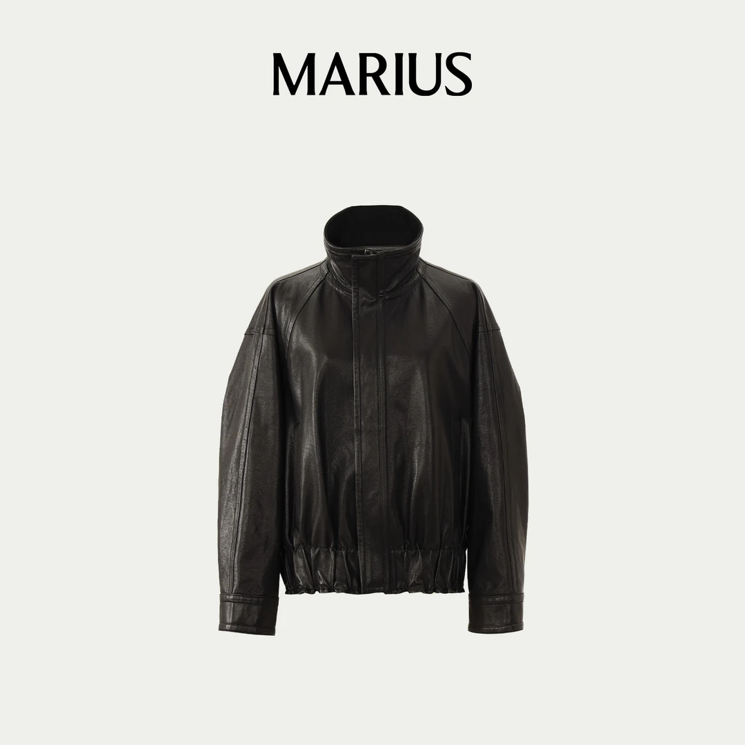 MARIUS“骑士皮衣”A级小绵羊皮时尚飒气夹克时尚