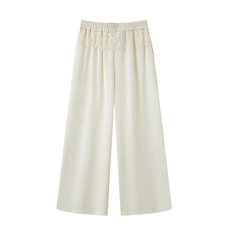 夏季长裤休闲裤爆款花边裤夏装百搭显瘦直筒裤