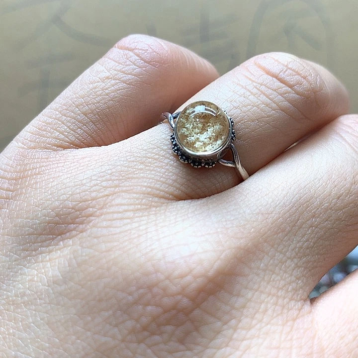 水晶水晶戒指银S925镶嵌