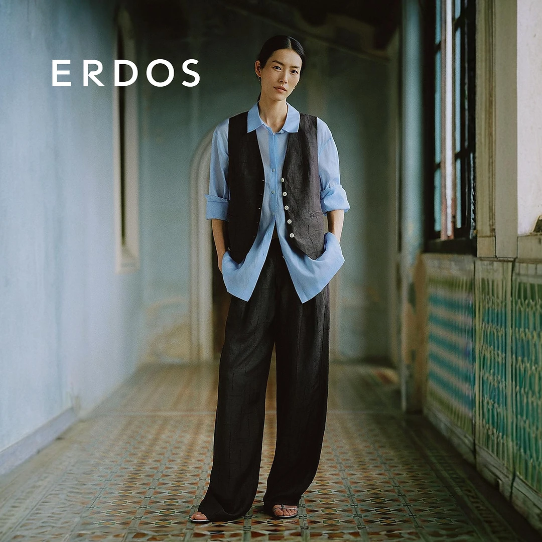 ERDOS春真丝蓝色百搭短款休闲牛仔衬衫时尚宽松轻薄上衣