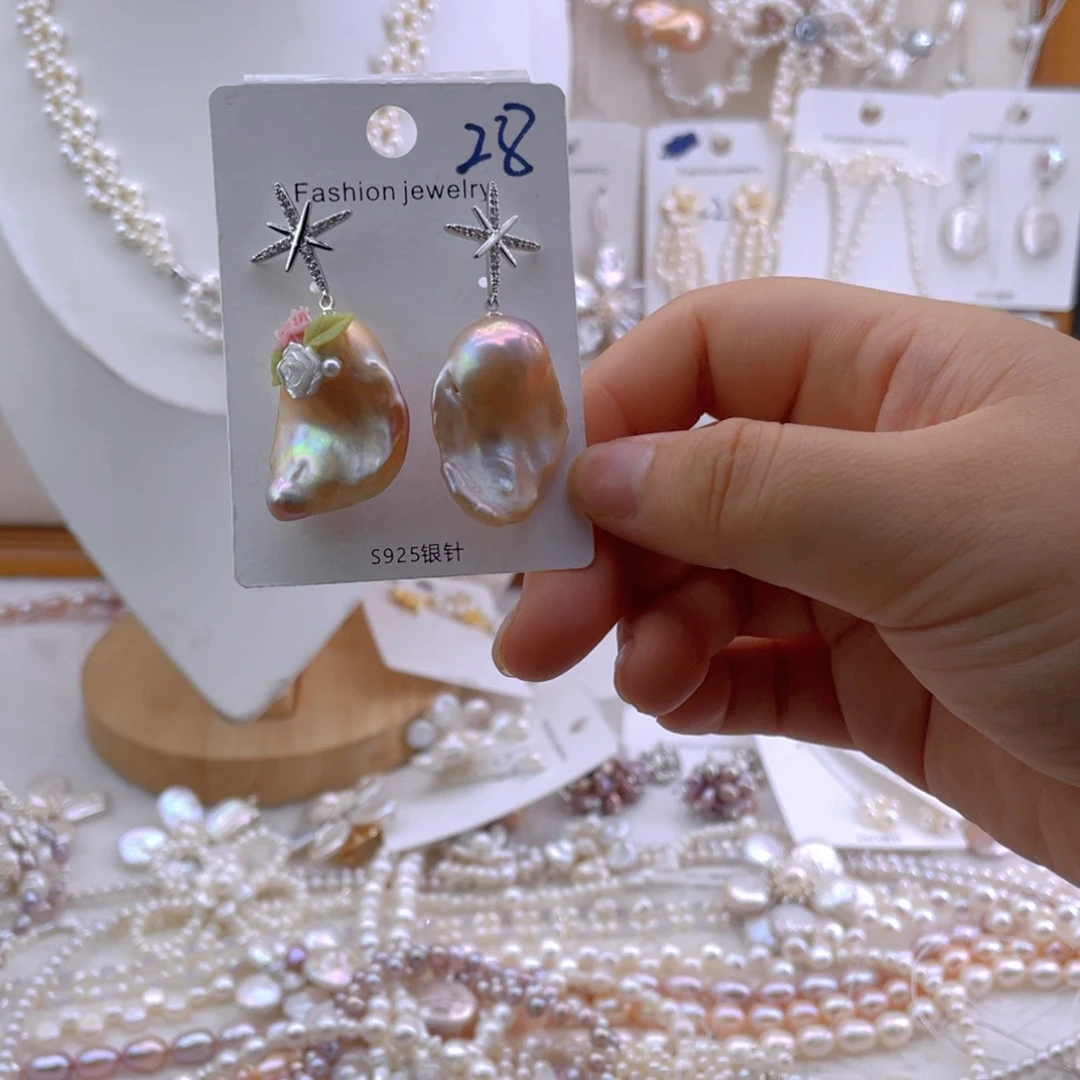 未镶嵌淡水珍珠耳饰