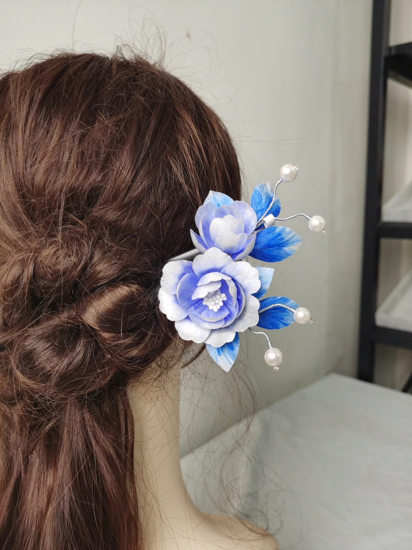 原创纯手工非遗绒花发簪古风复古发饰现代百搭收藏中国风汉服发钗