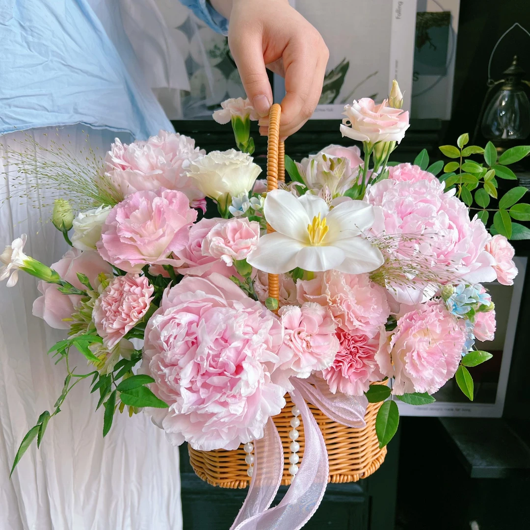 【实拍】芍药手提蓝2+郁金香