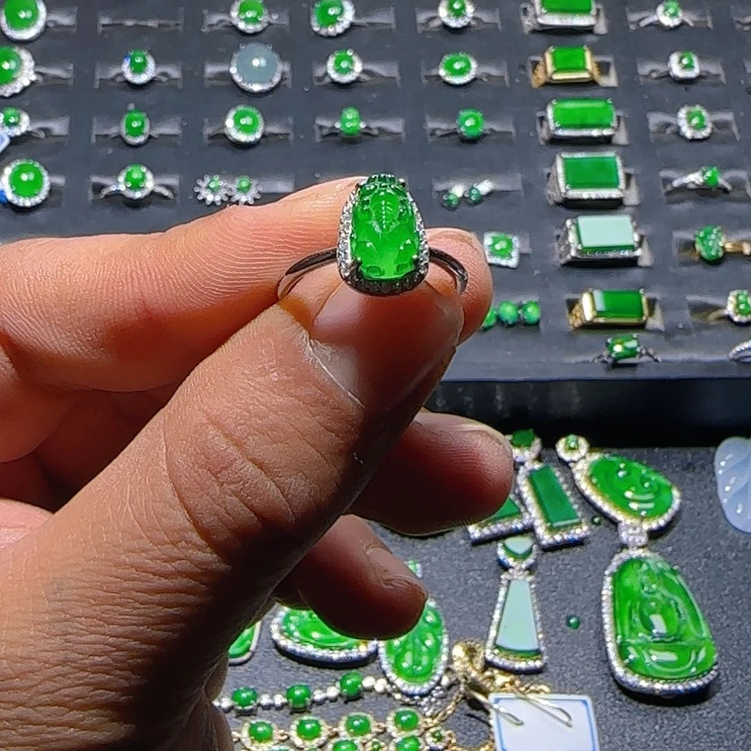 翡翠银S925镶嵌戒指