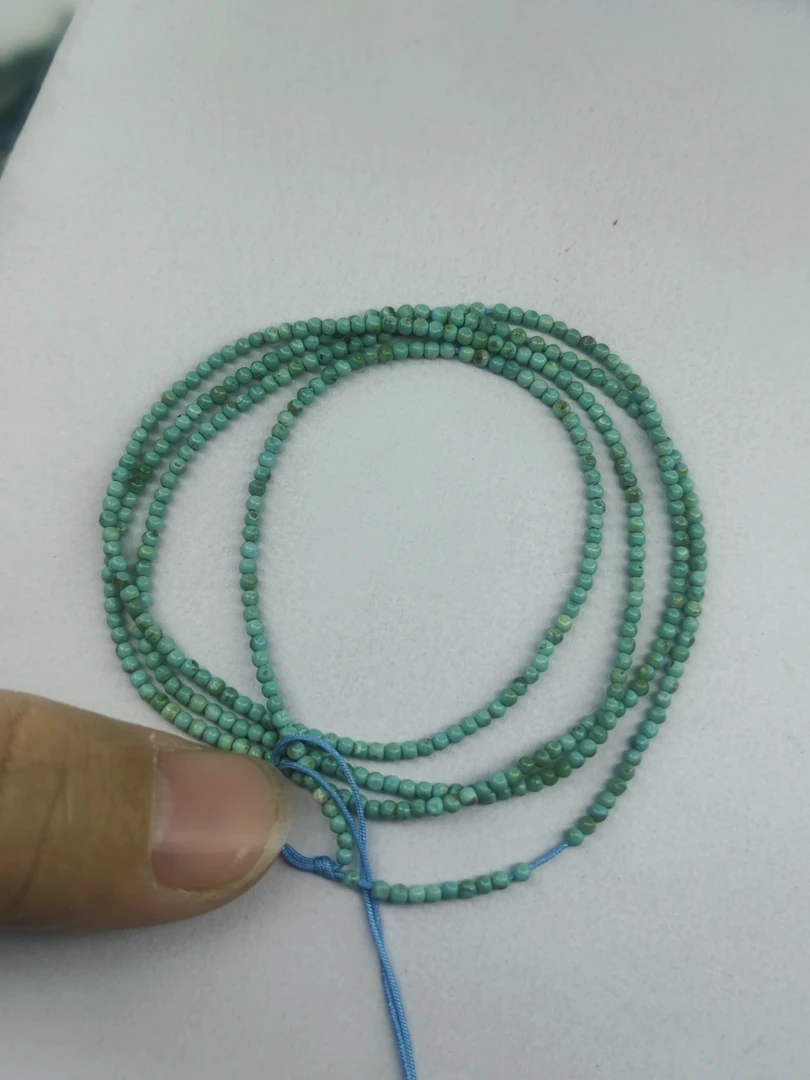 天然原矿绿松石珠链卡1.7