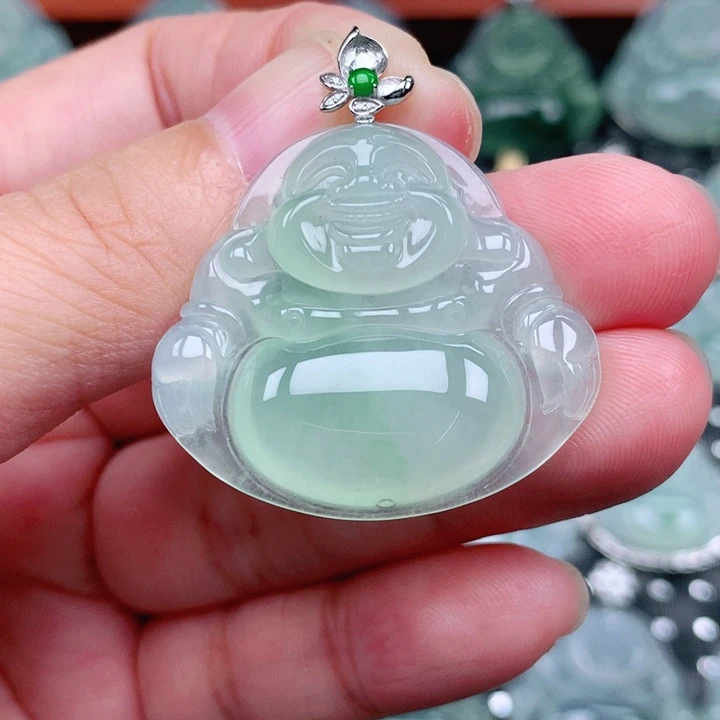 吊坠(不含链)18K金镶嵌翡翠