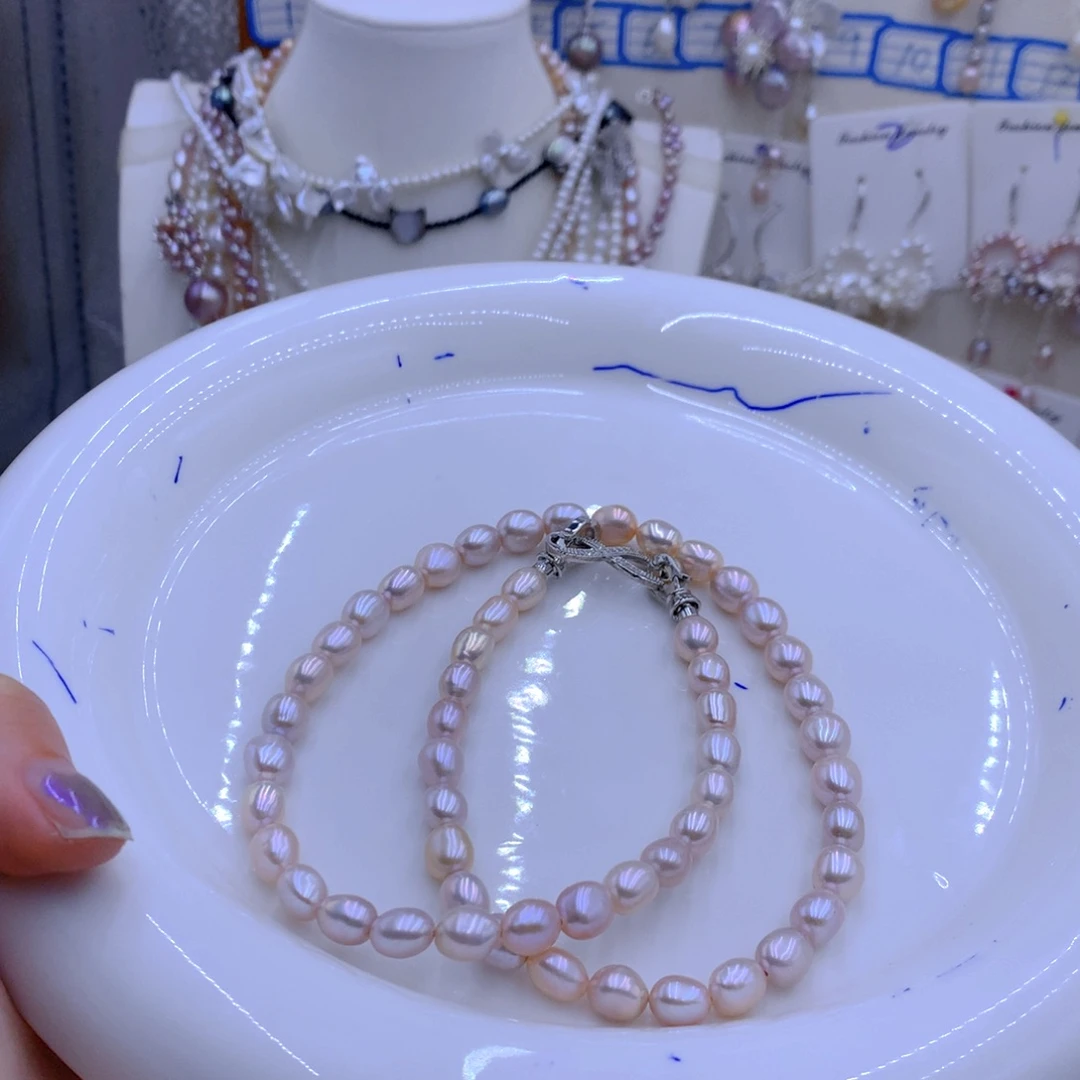 淡水珍珠颈饰银S925镶嵌