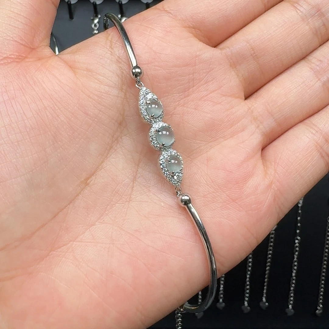 翡翠银S925镶嵌手链