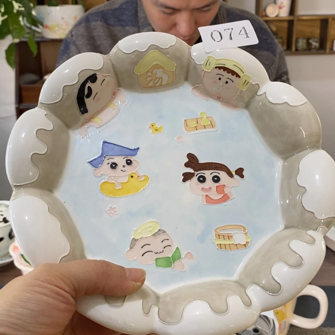 瓷片景德镇釉下彩手绘