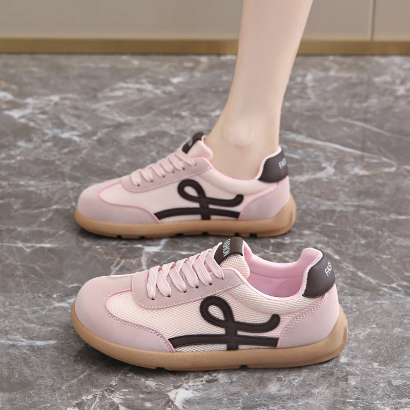 鞋子女2025新款夏季网面防滑运动鞋爆款平底德训鞋休闲百搭小白鞋