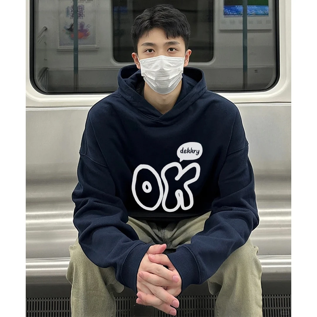 美式高街创意字母印花连帽卫衣男女秋冬季百搭宽松休闲情侣上衣潮