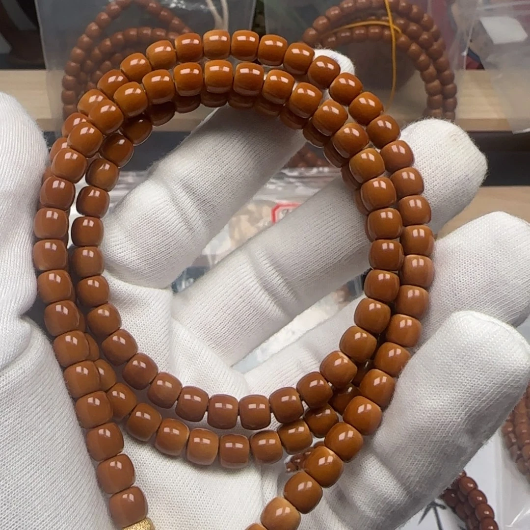 手串橄榄核老挝长串极限弧三花无白6.7mm