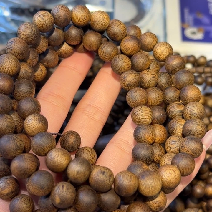 沉香手串你*的奇楠沉香多圈手串1.0白奇老料53