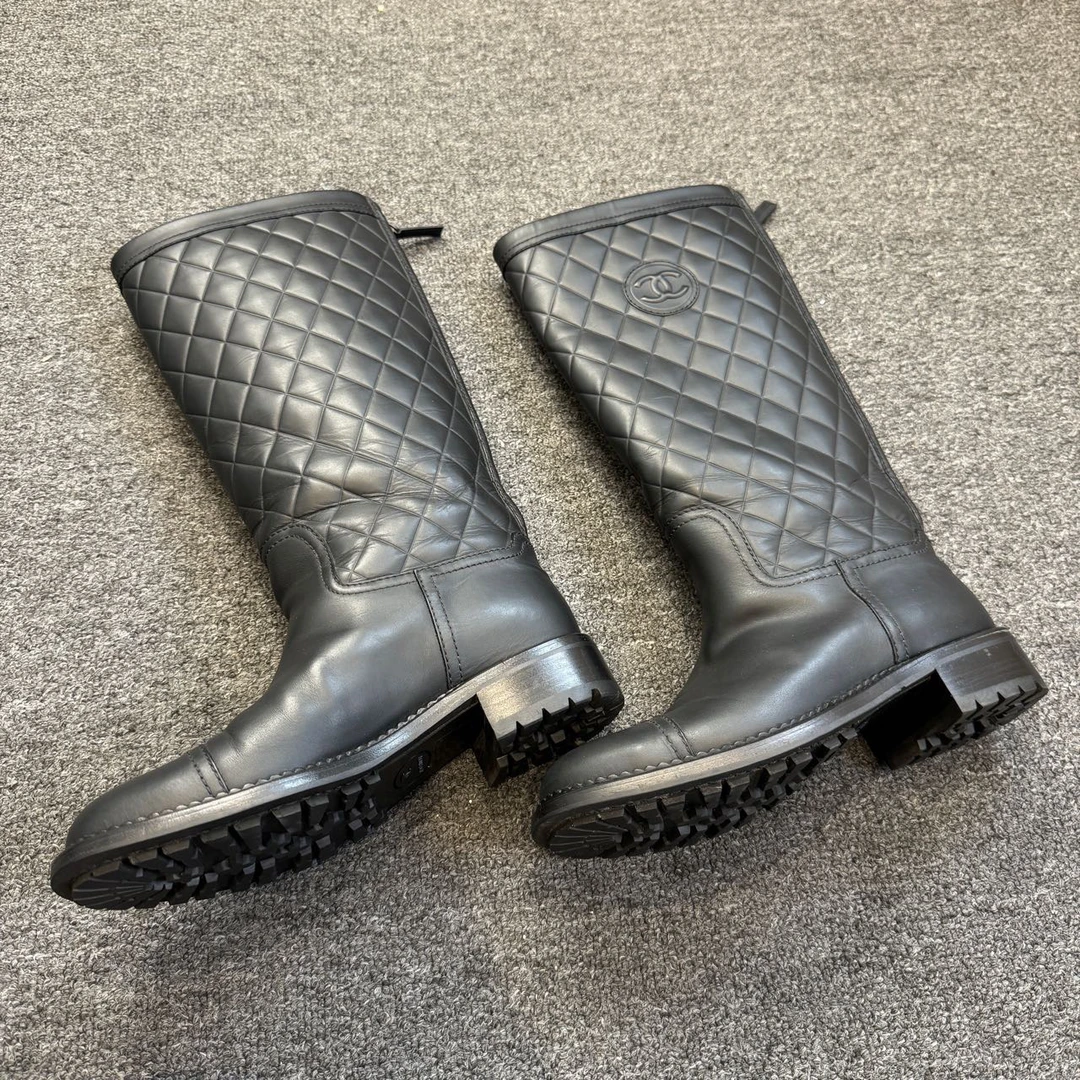 95新 GUCCI/古驰 皮质长筒靴 37码/2566