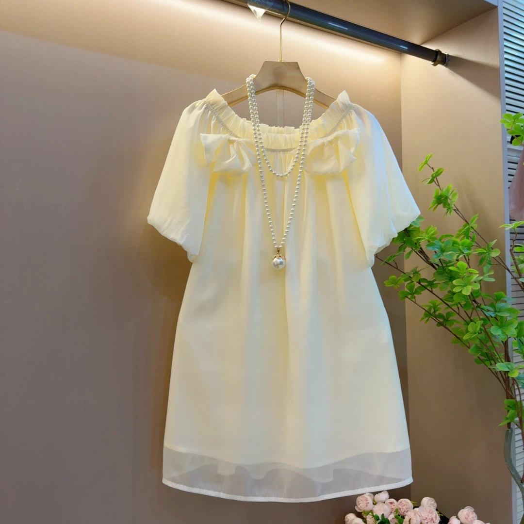 气质时尚宽松百搭大码气质蝴蝶花边设计感夏季上衣（衣长66左右）