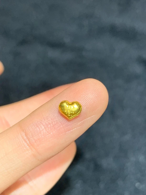 足金爱心金豆一粒一克