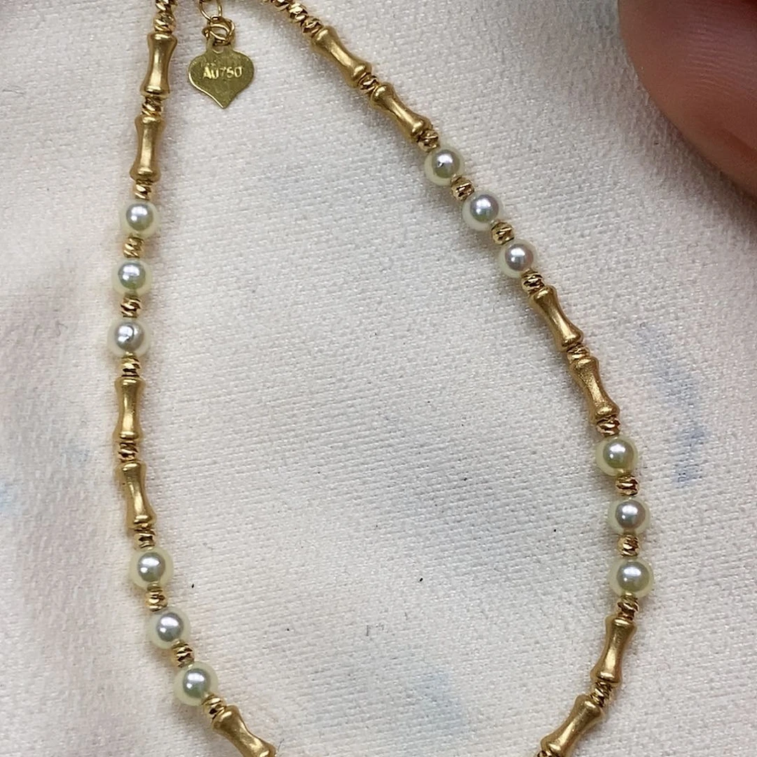 海水珍珠手绳18K金镶嵌