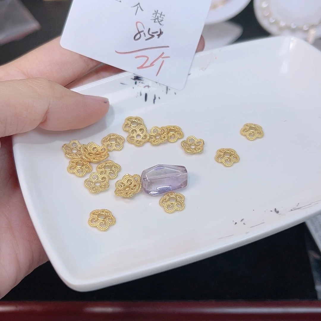 紫晶珠宝半成品银S925镀金镶嵌74