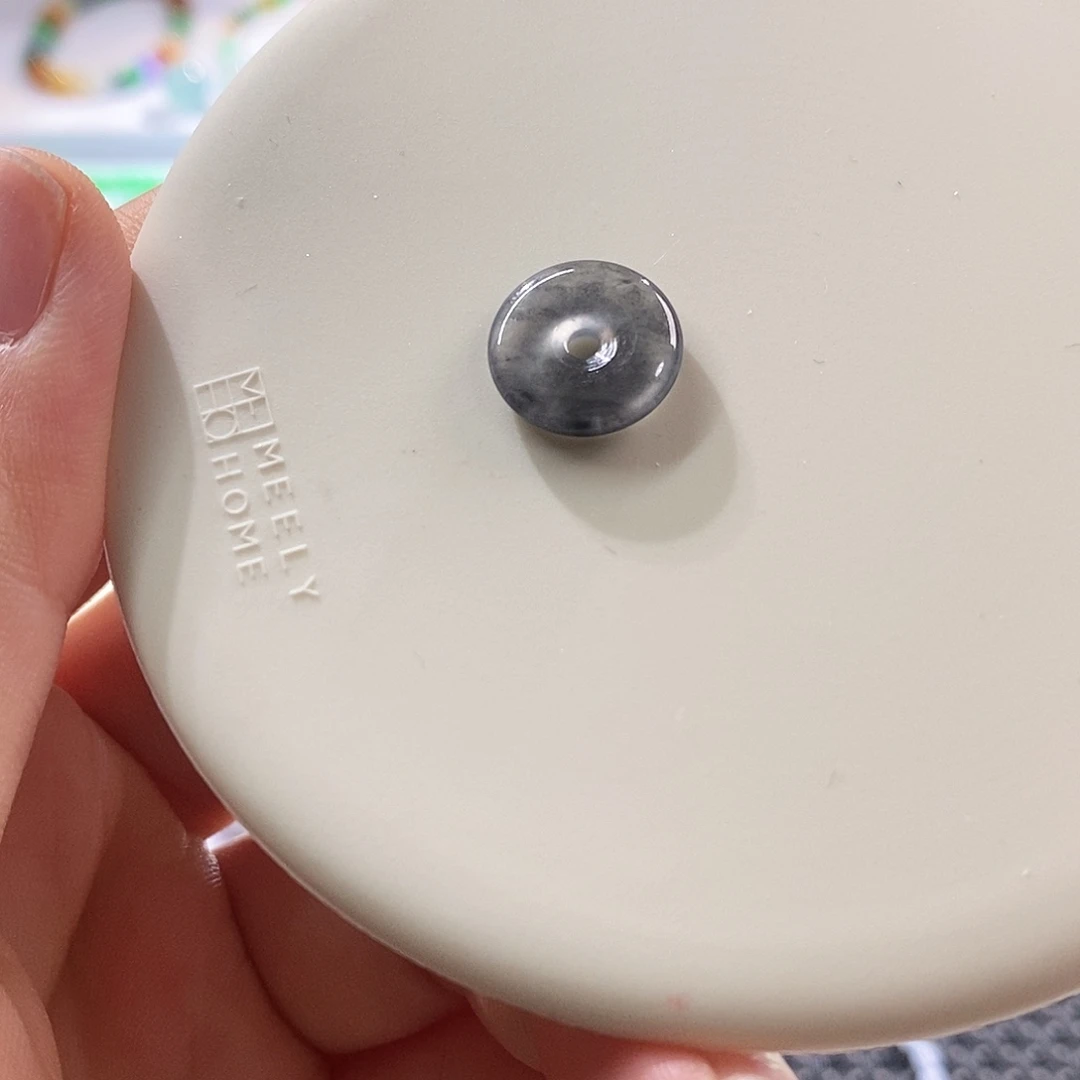 翡翠裸石黑冰平安扣