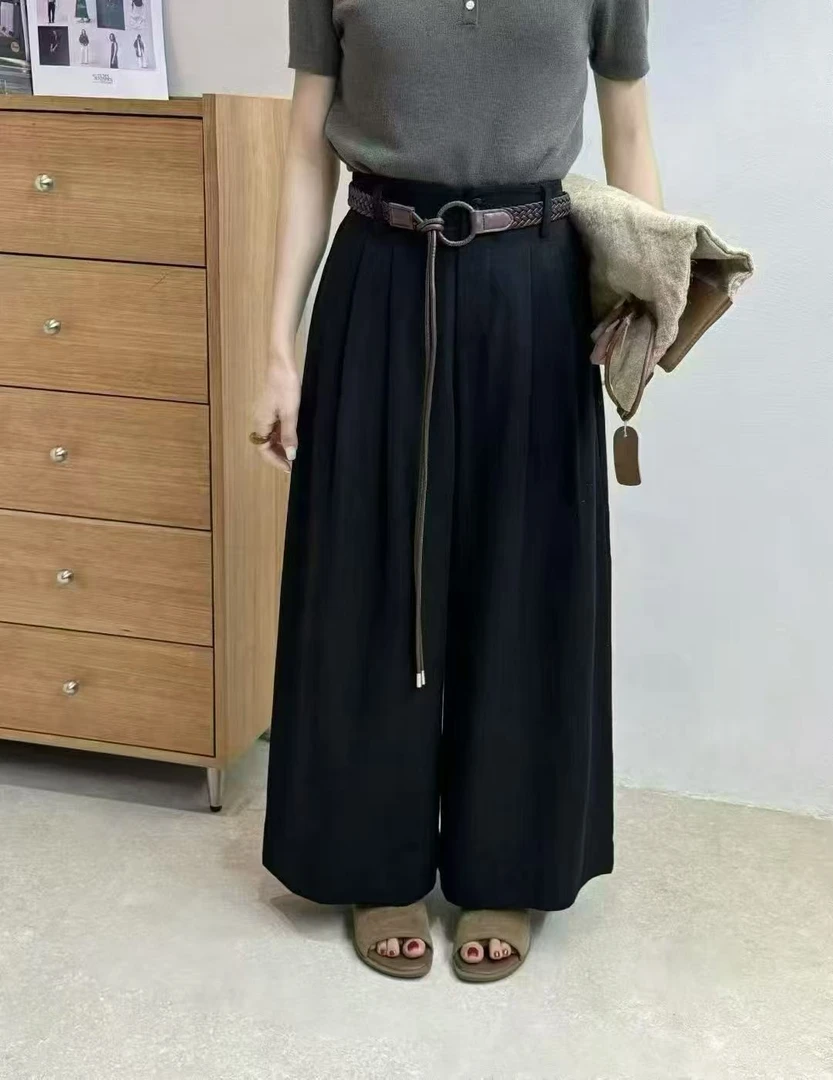 (201-400)气质休闲百搭显瘦垂感阔腿裤