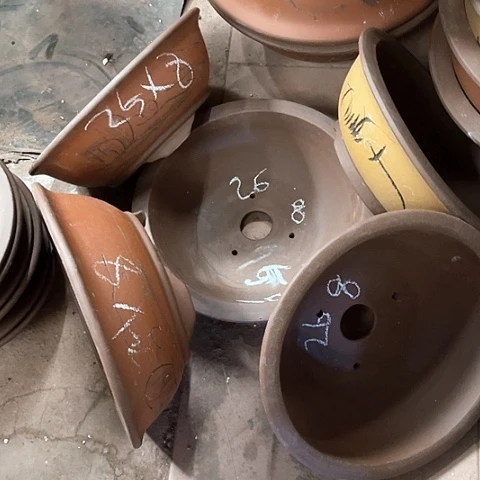 紫砂花盆碗盆碗盆5只