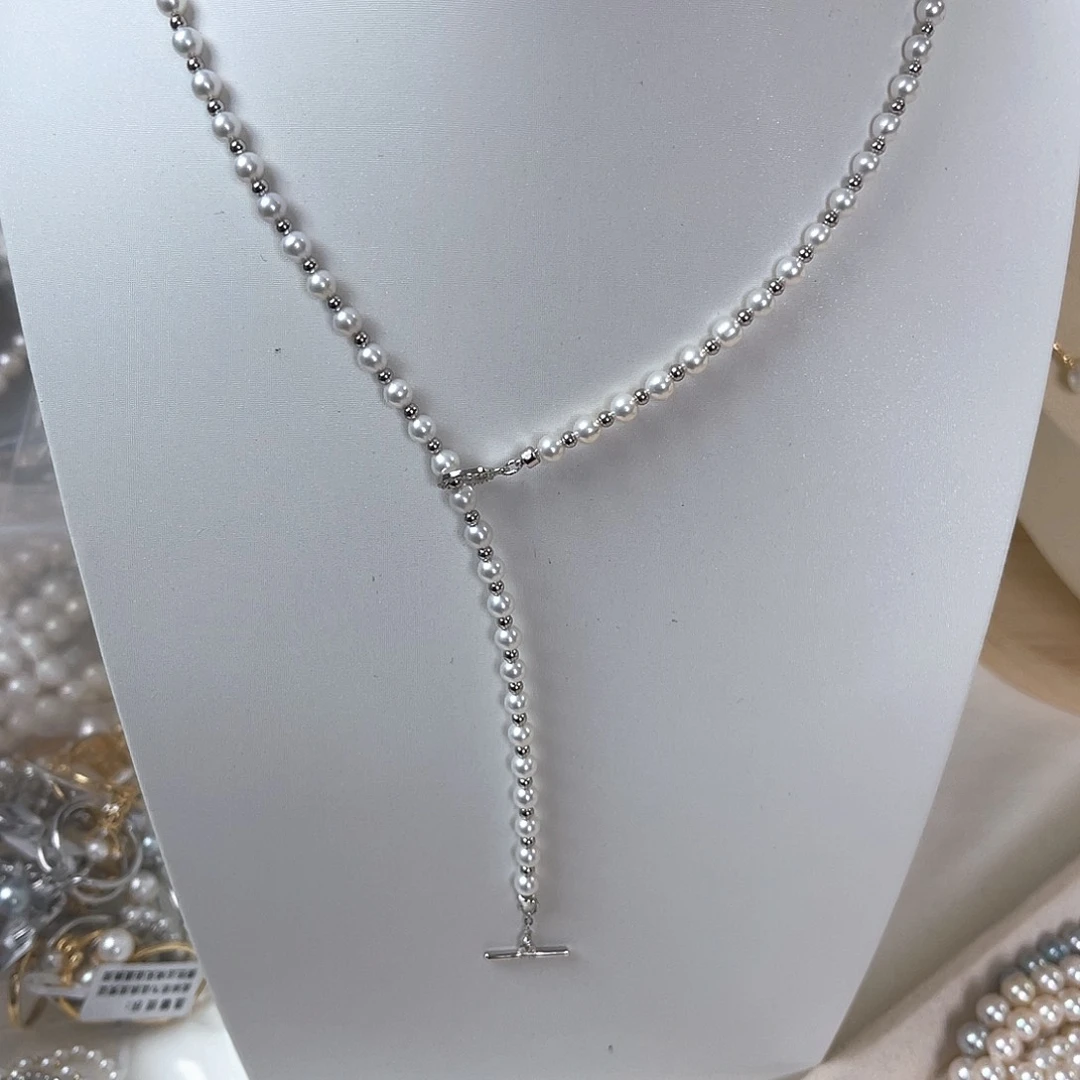 颈饰银S925镶嵌淡水珍珠
