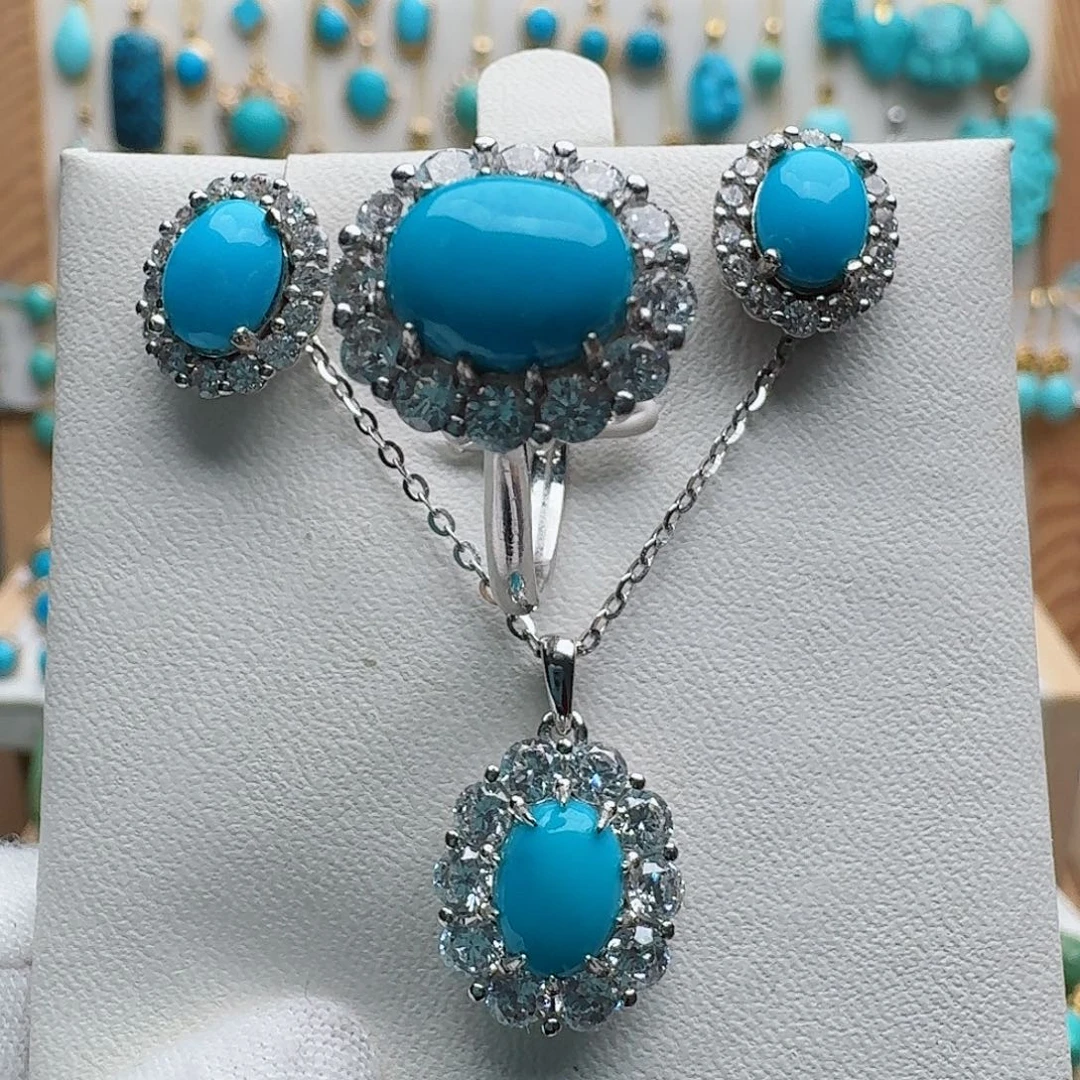 绿松石银S925镶嵌珠宝奇石