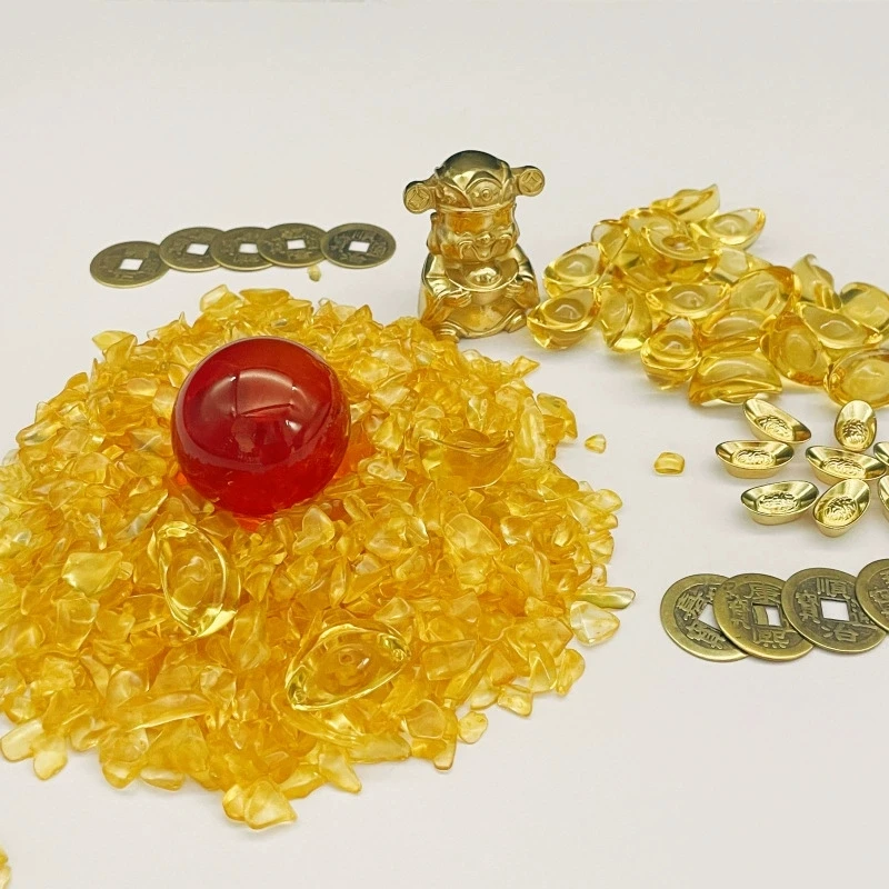 黄铜聚宝盆配件琉璃水晶元宝