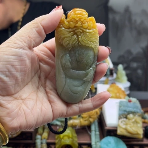 岫玉手把件未镶嵌冷*器手把