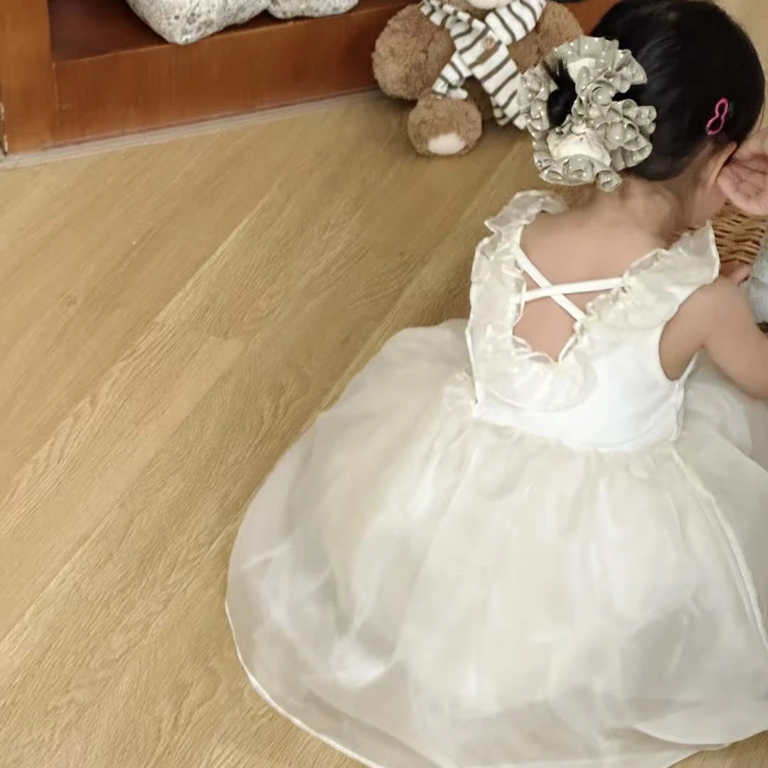 Touch of夏季连衣裙蕾丝吊带裙女童裙子宝宝纱裙