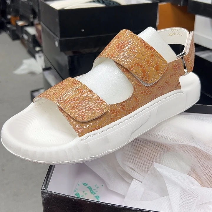 织物41码稀有皮拖鞋