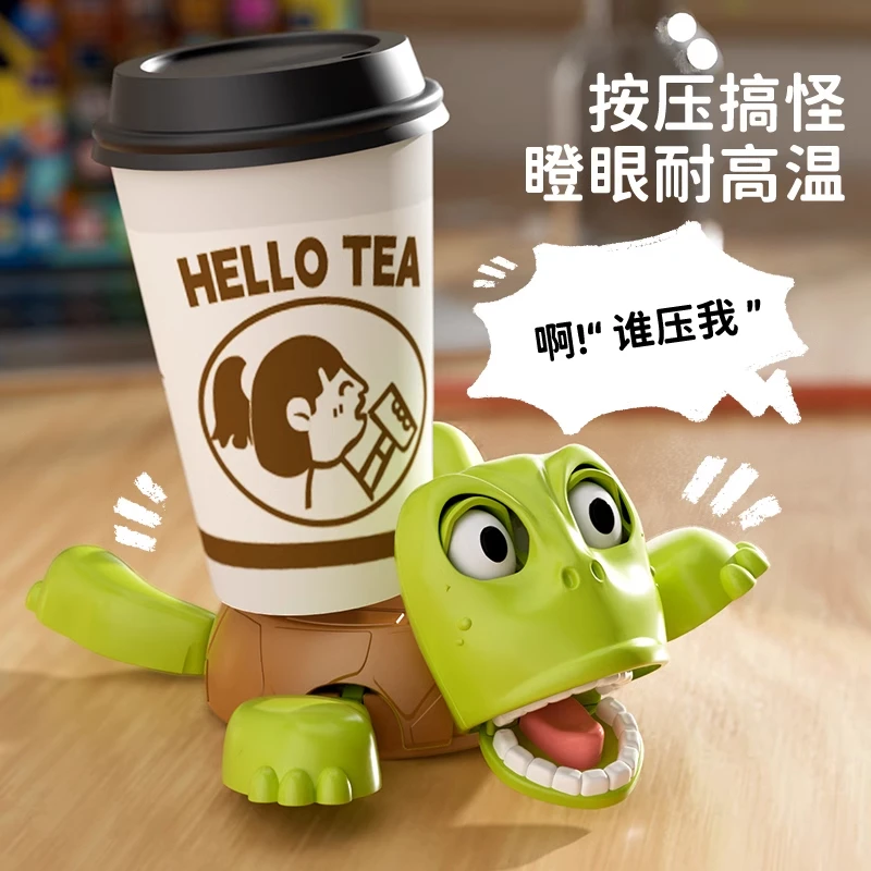 按压瞪眼乌龟王八水杯垫创意解压玩具办公室减压神器解闷小玩意