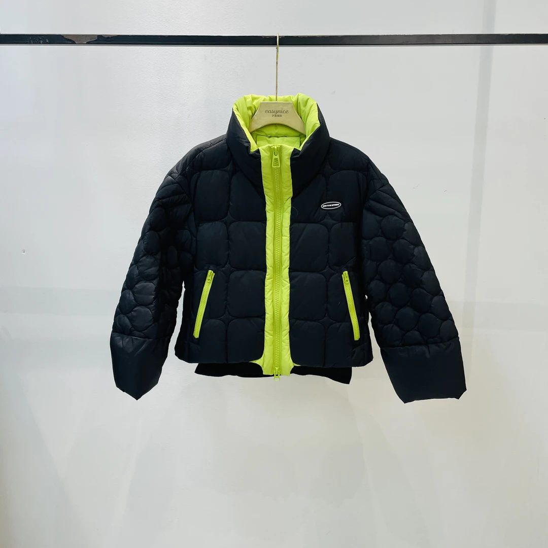 秋冬休闲百搭宽松显瘦撞色短款立领加厚保暖羽绒服外套 ZFH-9927