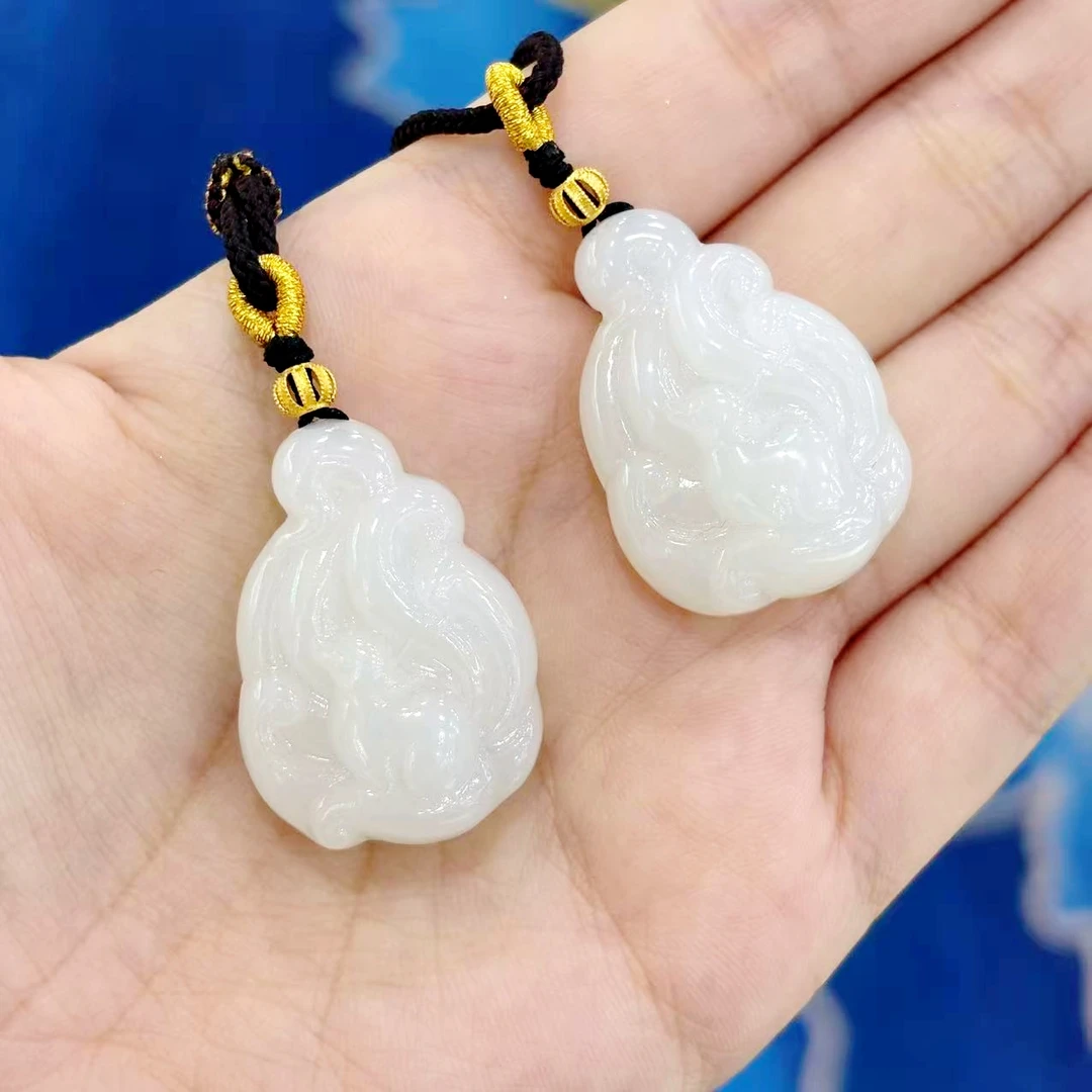 【小张严选】ZP17694 和田玉白玉九尾狐吊坠 32*23*11mm 多样发其一