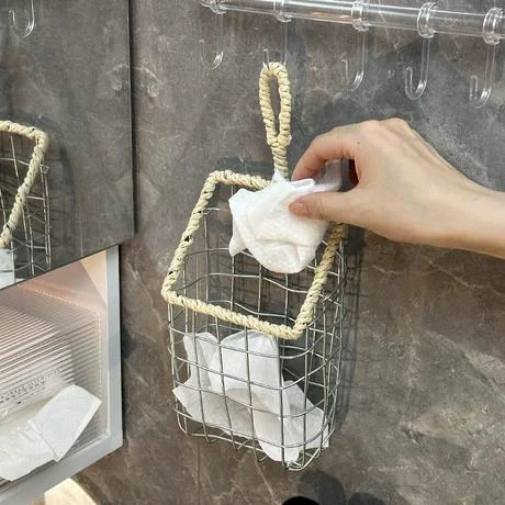 W废弃洗脸巾收纳盒浴室二次擦脸巾收纳筐洗漱台一次性棉柔巾置物