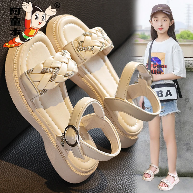 阿童木女童凉鞋夏季2025新款时尚儿童沙滩鞋大童防滑软底公主凉拖