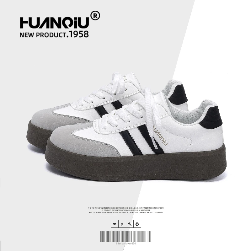 环球休闲德训鞋女2025新款秋季女鞋港风时尚板鞋女低帮百搭鞋子女