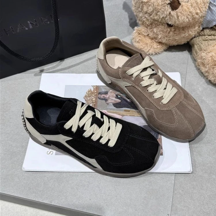 2025夏季新款时尚休闲鞋橡胶鞋底复古潮流潮鞋低帮韩版百搭厚底