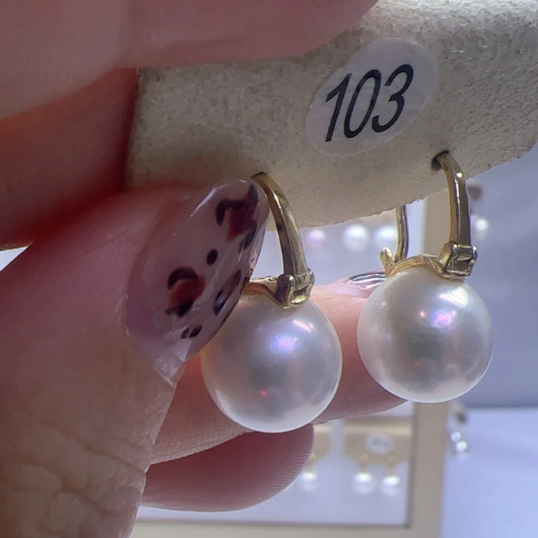 淡水珍珠耳饰银S925镶嵌