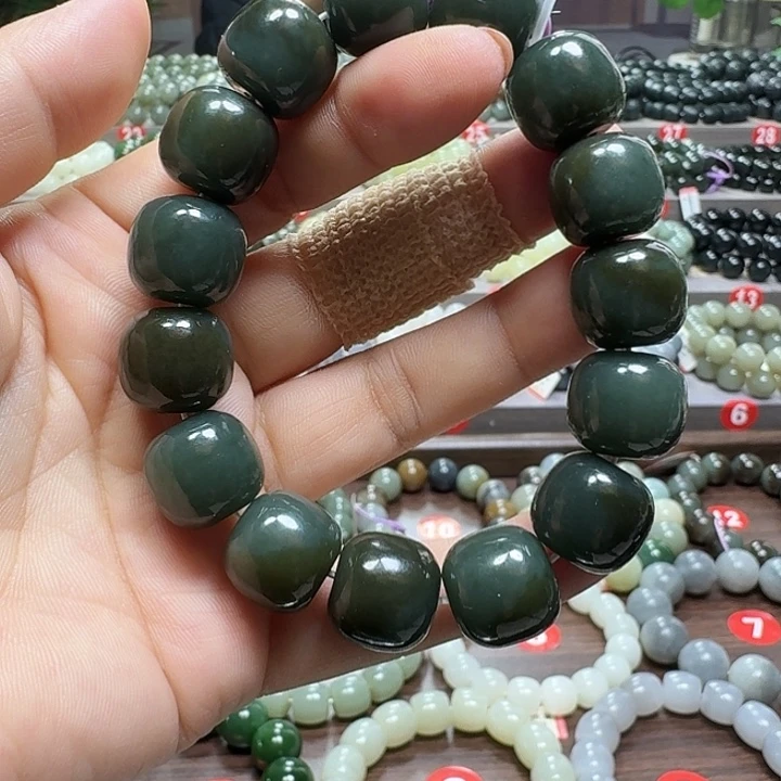 未镶嵌手链和田玉新疆且末蓝糖老型卡16