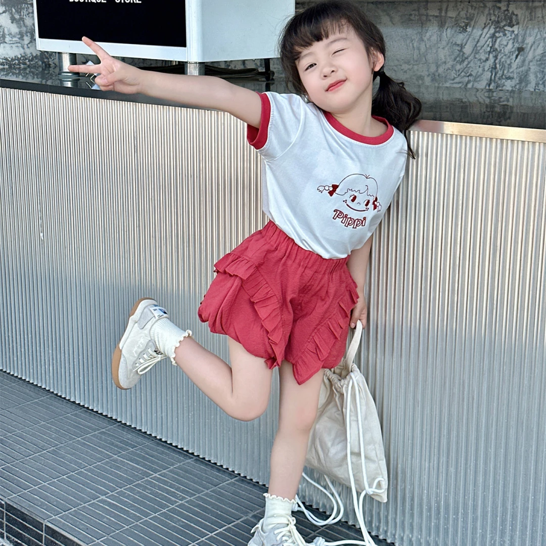 夏季小女孩上衣M-59002灯笼短裤M-59010套装