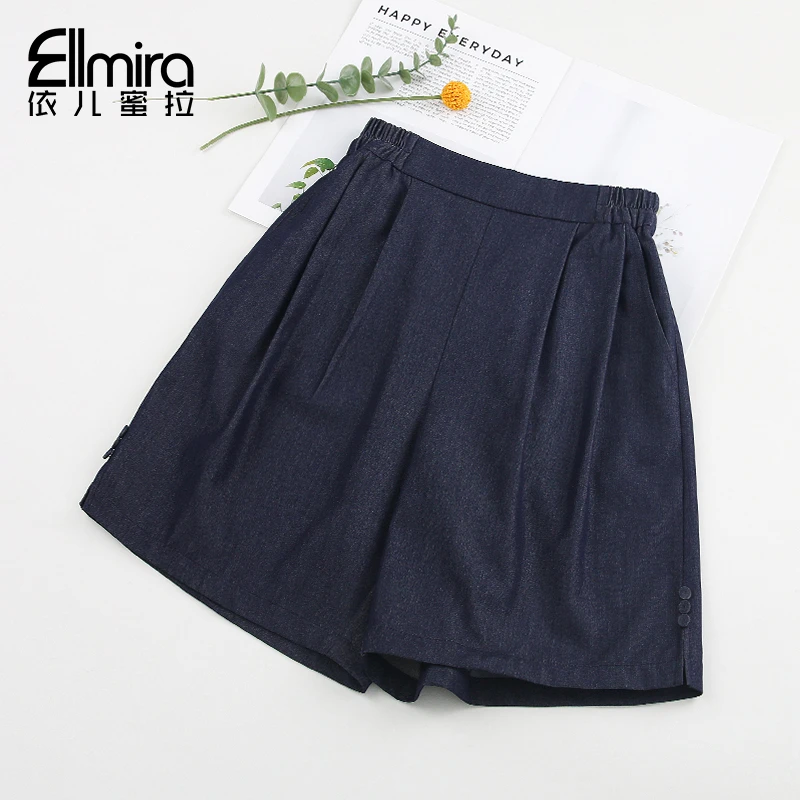 9044女童短裤裙裤宽松夏季蓝色儿童打底裤2025新款洋气大童显瘦