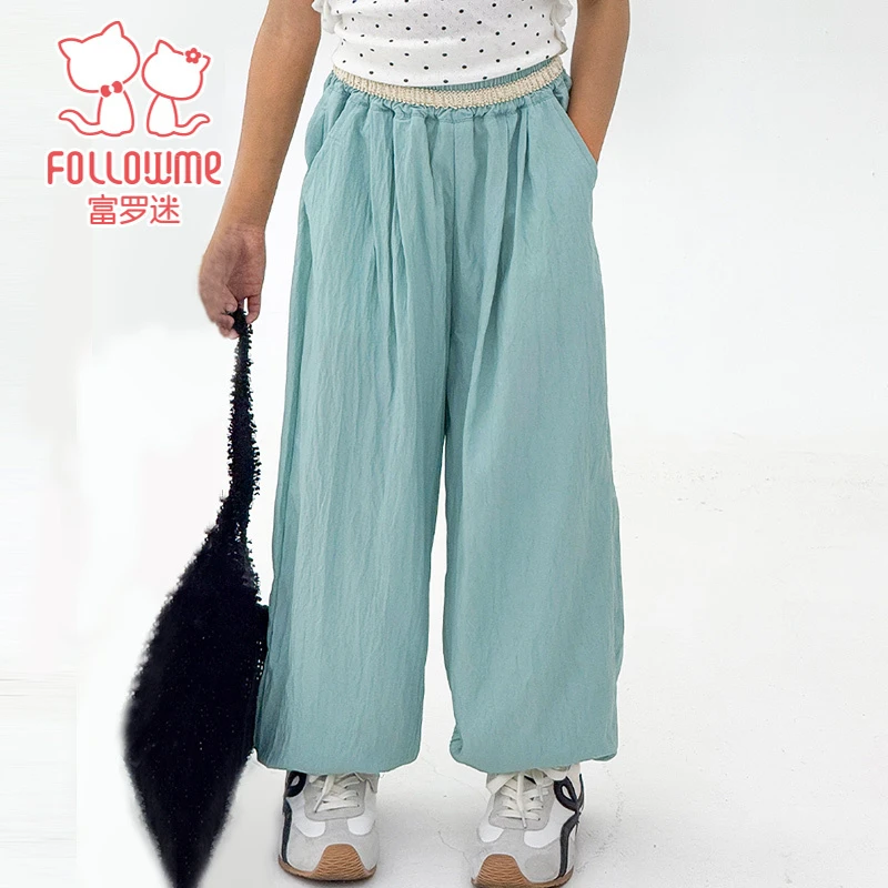 富罗迷女童裤子夏薄款2025夏季新款青少年运动童防蚊裤F5B7458K