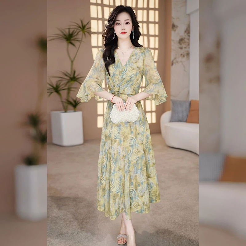 【千羽定制】女人味碎花连衣裙2025年夏季新款气质修身显瘦鱼尾裙子