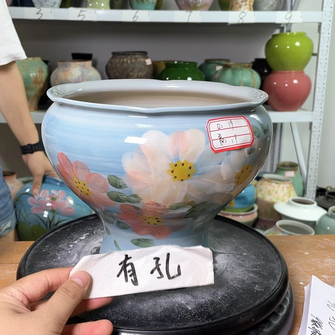 景德镇陶瓷花盆微瑕