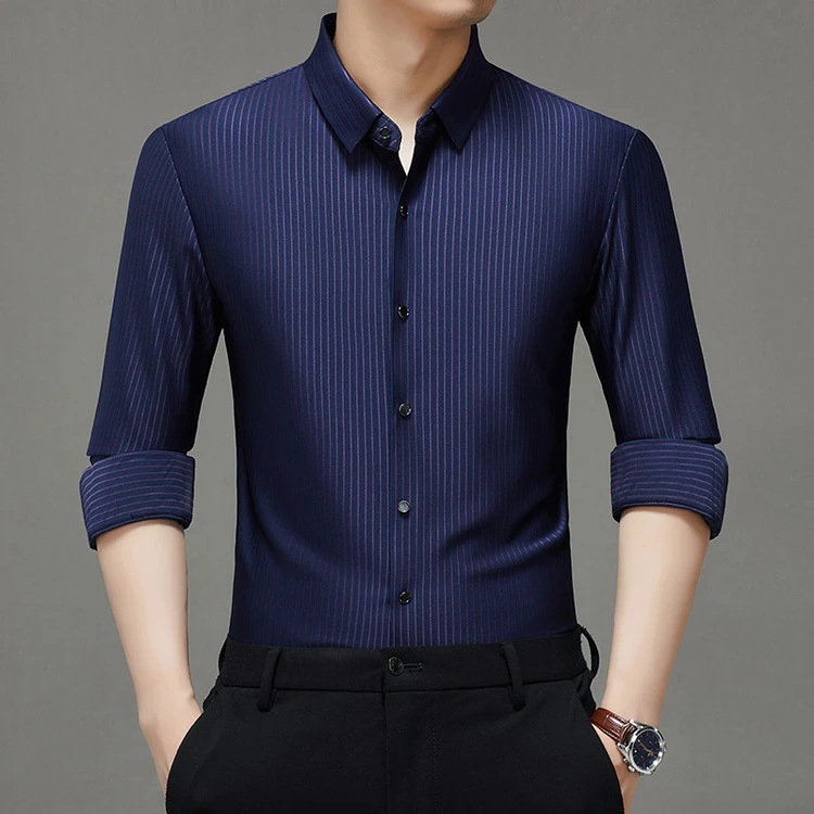 无痕条纹衬衫618上衣宽松夏季时尚衬衫设计感百搭气质