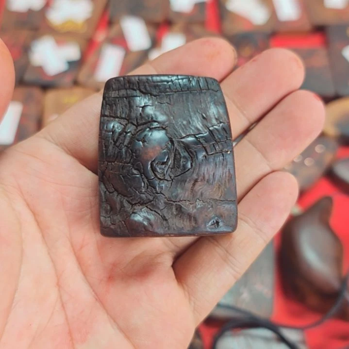 木雷击枣木双面雷晶吊坠